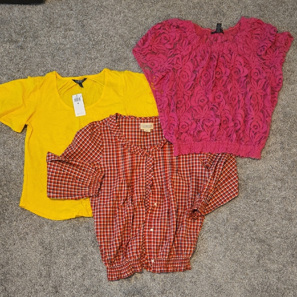 Lauren Ralph Lauren Pink, Yellow, and Red Tops